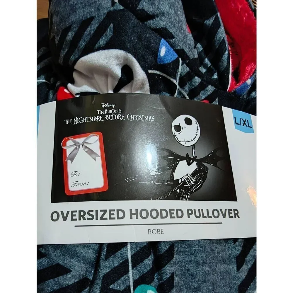 Nightmare Before Christmas Kids Oversized Hooded Pullover Robe Size L/XL NEW